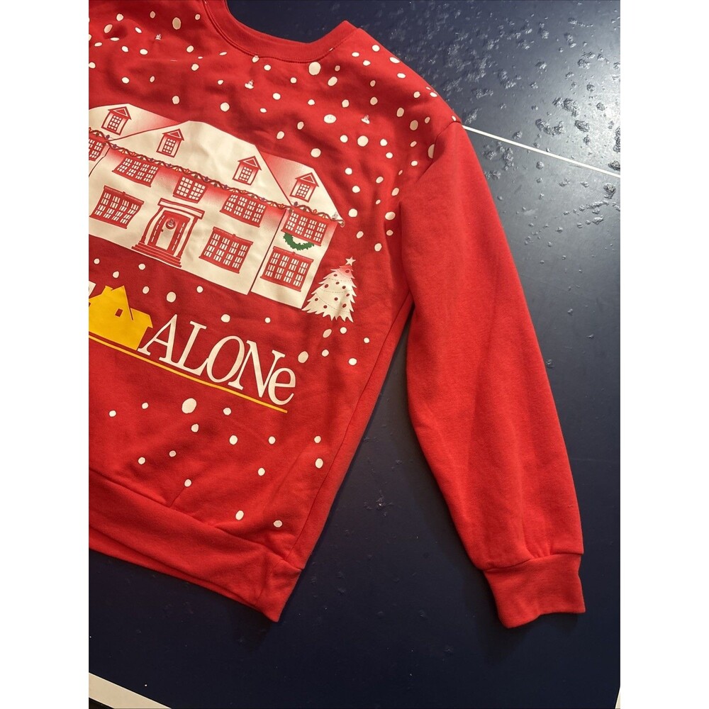 Home Alone Movie Ugly Christmas Sweater Red XL Snow House With Working Lights - Picture 4 of 9